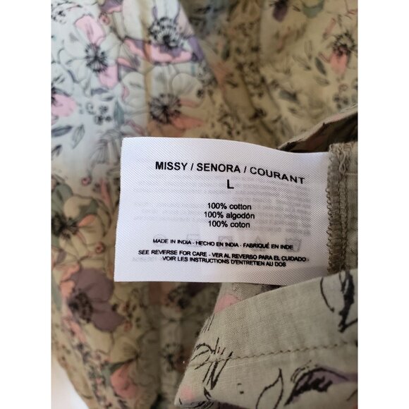 Nine West Jeans - seagrass floral off shoulder, 100% cotton top, size L - Picture 4 of 5